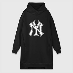 Женское худи-платье New York yankees - baseball logo, цвет: черный