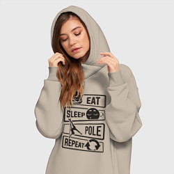 Женское худи-платье Есть спать пилон, цвет: миндальный — фото 2