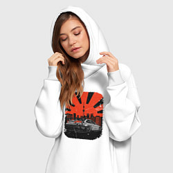 Женское худи-платье JDM эстетика, цвет: белый — фото 2