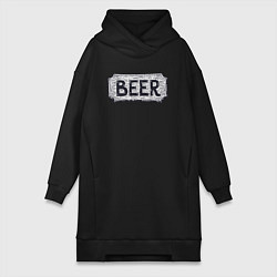 Женское худи-платье Beer shop, цвет: черный