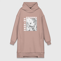 Женское худи-платье Friren bw, цвет: пыльно-розовый