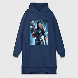 Женское худи-платье Mass Effect -N7 armor, цвет: тёмно-синий