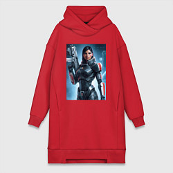 Женское худи-платье Mass Effect -N7 armor, цвет: красный