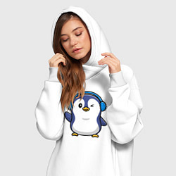 Женское худи-платье Привет от пингвина, цвет: белый — фото 2