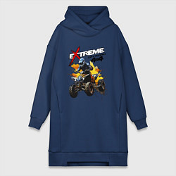 Женское худи-платье Quad bike - off road, цвет: тёмно-синий