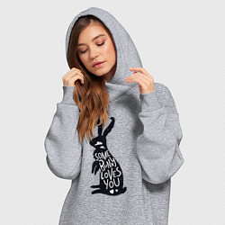 Женское худи-платье Какой-то кролик тебя любит, цвет: меланж — фото 2