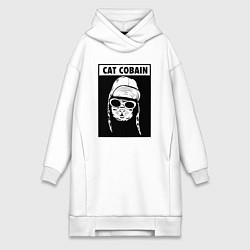 Женская толстовка-платье Cat cobain