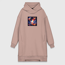 Женская толстовка-платье Абстракция: планеты