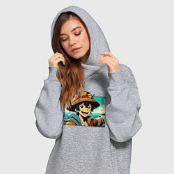 Женское худи-платье Ван Пис - нейросеть, цвет: меланж — фото 2