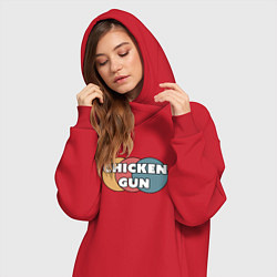 Женское худи-платье Chicken gun круги, цвет: красный — фото 2
