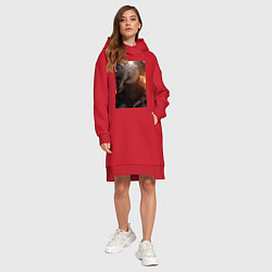 Женское худи-платье Ван Пис Луффи Монки Д, цвет: красный — фото 2