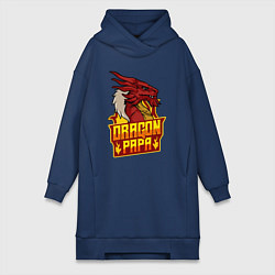 Женское худи-платье Dragon papa, цвет: тёмно-синий
