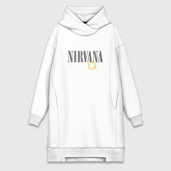 Женская толстовка-платье Nirvana logo smile