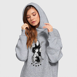 Женское худи-платье Унесённые призраками Хаку Тихиро, цвет: меланж — фото 2