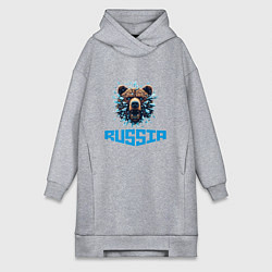 Женская толстовка-платье Russian bear head