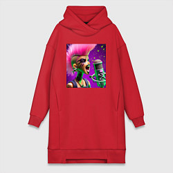 Женская толстовка-платье Barbie and punks not dead