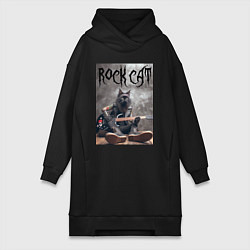 Женская толстовка-платье Rock cat - ai art