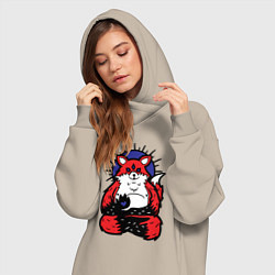 Женское худи-платье Fox relax, цвет: миндальный — фото 2