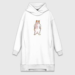 Женская толстовка-платье Толстый кот танцует