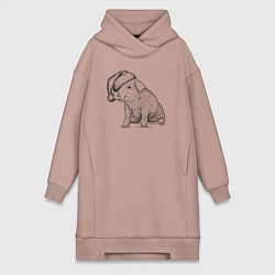 Женская толстовка-платье Новогодний поросенок