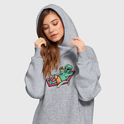 Женское худи-платье Пришелец на чиле, цвет: меланж — фото 2