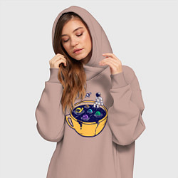 Женское худи-платье Космический напиток, цвет: пыльно-розовый — фото 2