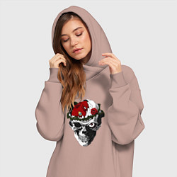 Женское худи-платье Берсерк череп, цвет: пыльно-розовый — фото 2