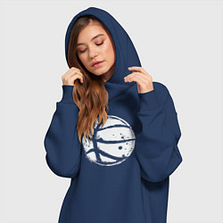 Женское худи-платье Basket balls, цвет: тёмно-синий — фото 2