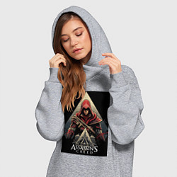 Женское худи-платье Assassins creed красный костюм, цвет: меланж — фото 2