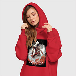 Женское худи-платье Assassins creed poster, цвет: красный — фото 2