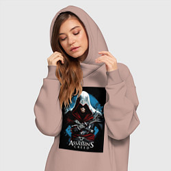 Женское худи-платье Assassins creed строгий костюм, цвет: пыльно-розовый — фото 2