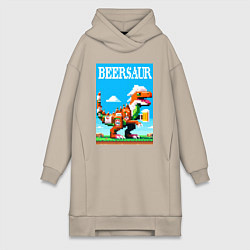 Женская толстовка-платье Beersaur - pixel art