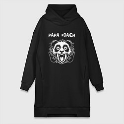 Женское худи-платье Papa Roach rock panda, цвет: черный