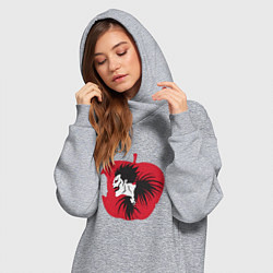 Женское худи-платье Тетрадь смерти Рюк яблоко, цвет: меланж — фото 2