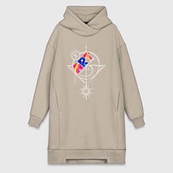 Женское худи-платье Арт алхимия белый, цвет: миндальный