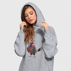Женское худи-платье Удивленный сизый голубь, цвет: меланж — фото 2