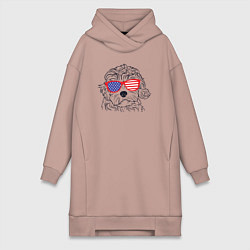 Женская толстовка-платье USA dog