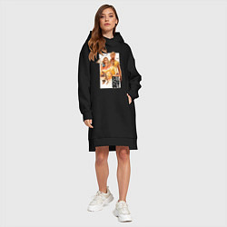 Женское худи-платье Каскадеры Райан Гослинг и Эмили Блант, цвет: черный — фото 2