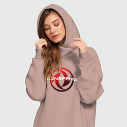 Женское худи-платье Dongfeng - logo, цвет: пыльно-розовый — фото 2