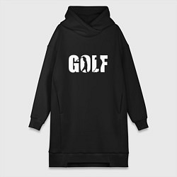 Женское худи-платье Гольф арт, цвет: черный