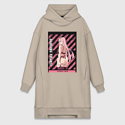 Женское худи-платье Франкс Зеро Ту, цвет: миндальный