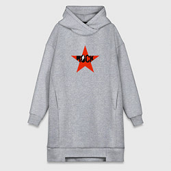 Женская толстовка-платье Rock star red white