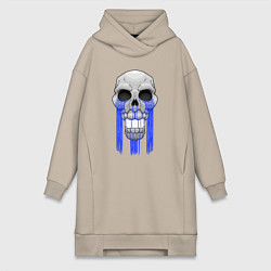 Женское худи-платье Плачущий череп, цвет: миндальный