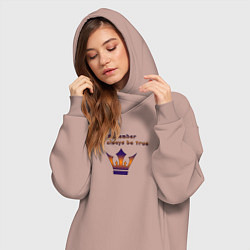 Женское худи-платье Remember Ill always be true, цвет: пыльно-розовый — фото 2