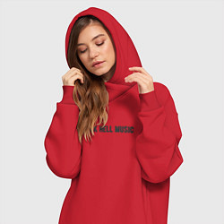 Женское худи-платье Rock hell music, цвет: красный — фото 2