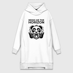 Женское худи-платье Bring Me the Horizon - rock panda, цвет: белый