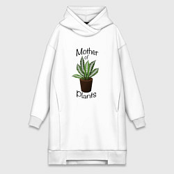 Женская толстовка-платье Mother of plants - Папоротник