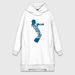 Женское худи-платье Miles Davis jazz, цвет: белый