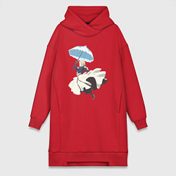 Женское худи-платье Вайолет Эвергарден автозапоминающая кукла, цвет: красный