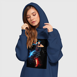 Женское худи-платье Баскетбол Куроко Дайки Аоминэ, цвет: тёмно-синий — фото 2